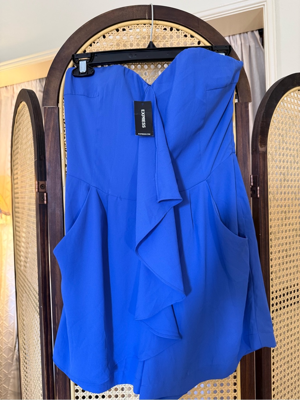 Express Strapless Ruffle Romper